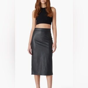 Blanknyc Faux Leather Midi Skirt NWT Black Size 28